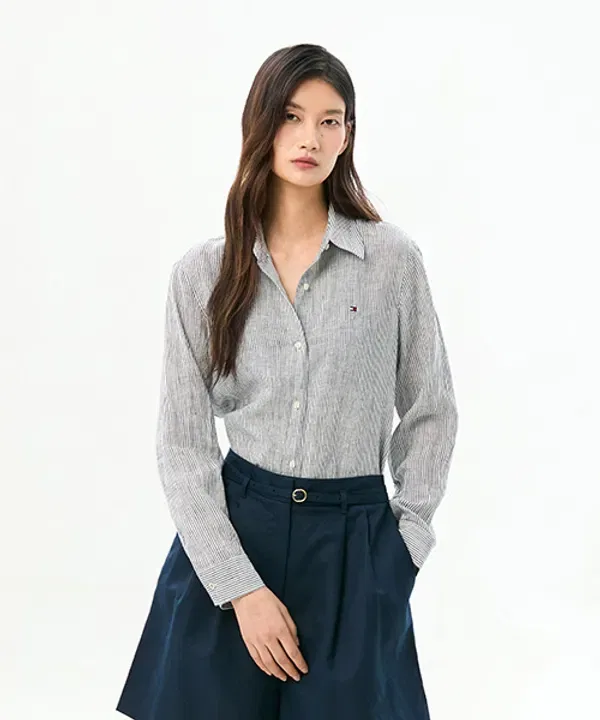 Льняная рубашка в полоску, Tommy Hilfiger