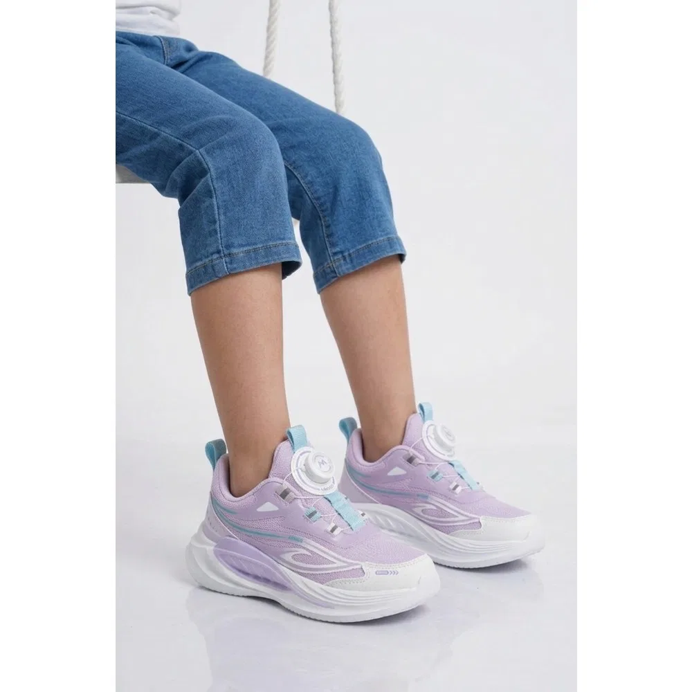 Детские спортивные кроссовки для девочек с умной шнуровкой, White Lilac Marco Kids