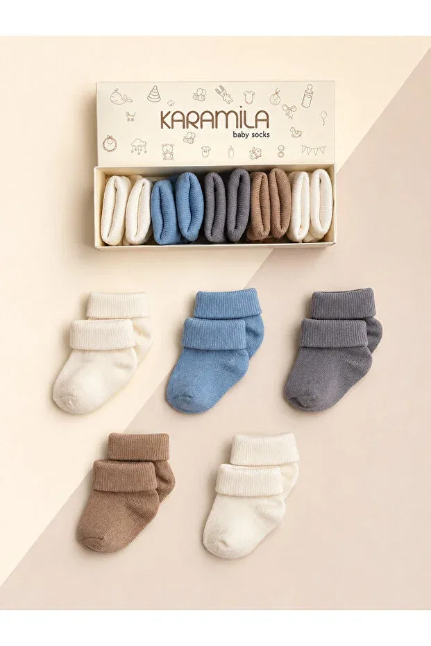 Детские носки с бамбуком 5 шт Karamila, Cream Mink Blue Gray
