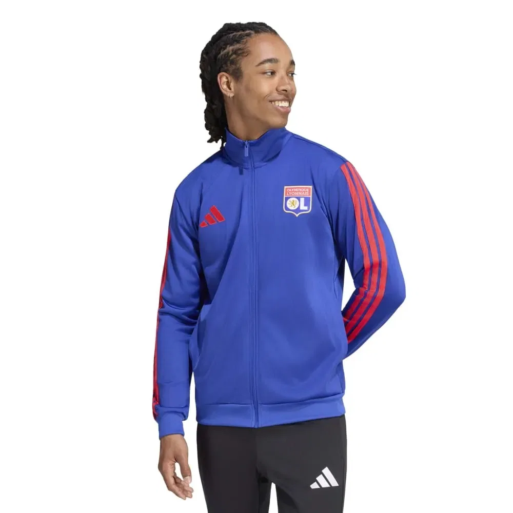 Женский свитшот с полной застежкой-молнией Olympique De Lyon DNA Adidas, Blue