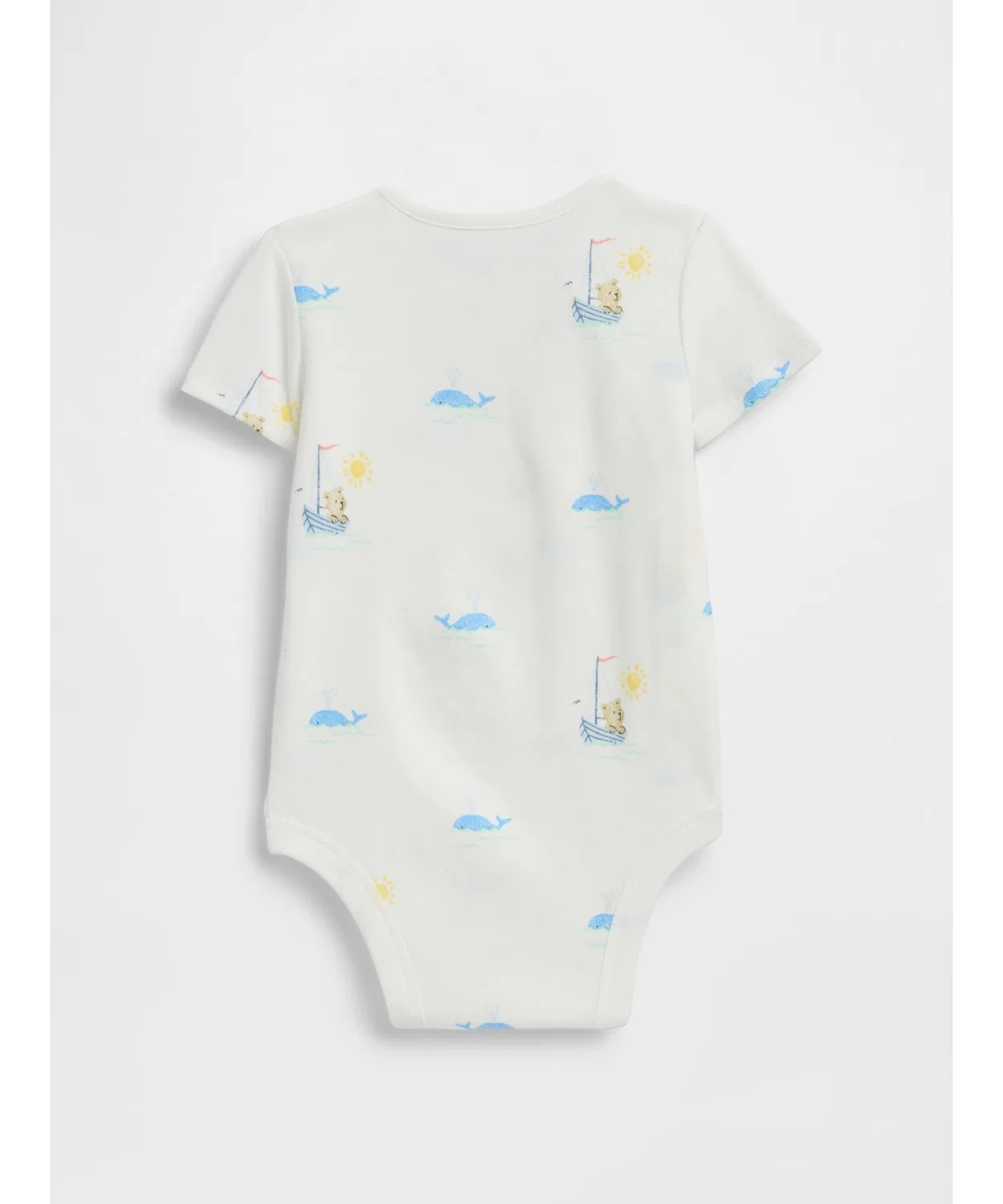 Детский боди-комбинезон с принтом, хлопковый GAP, White — фото 4