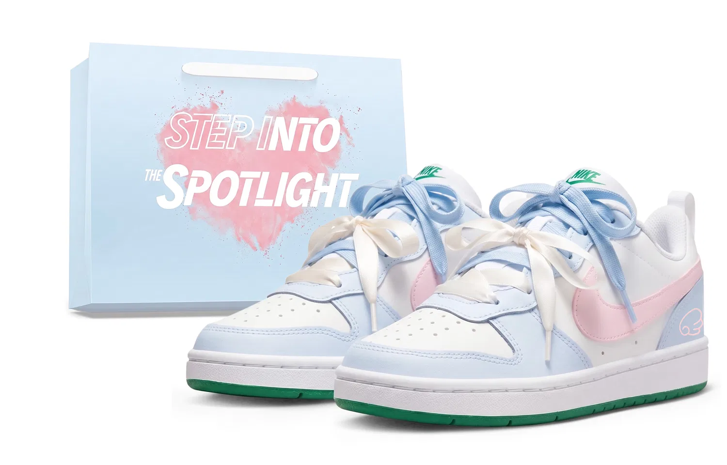 Кроссовки скейтбординговые Court Borough Kids, Nike, Light Blue