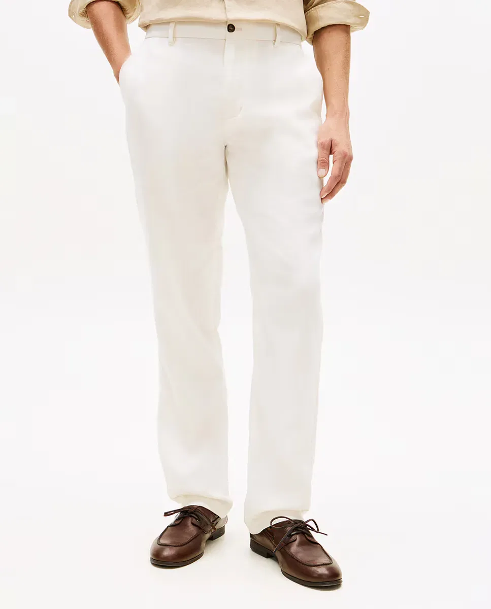 Мужские брюки из льняной смеси Denton Tommy Hilfiger, Blanco — фото 2