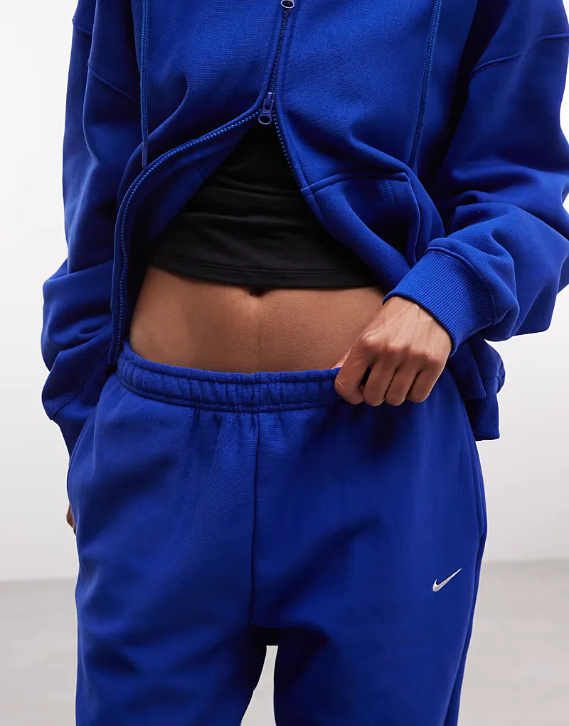 Спортивные брюки Nike Studio Fleece из плотной флиса оверсайз, синий — фото 4
