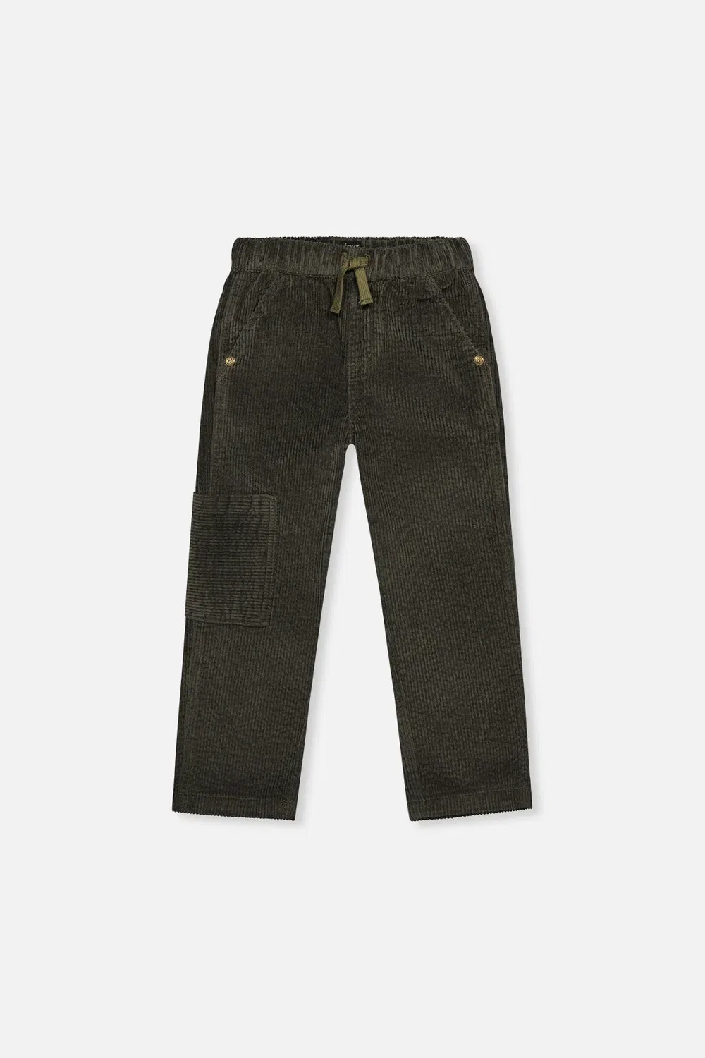 Детские брюки из рубчатого вельвета с накладным карманом Boys Must-Haves Deux par Deux, Dark Grey