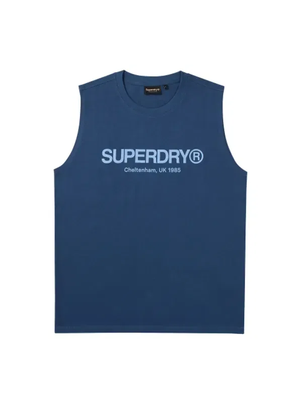 Майка с логотипом Superdry, темно-синяя