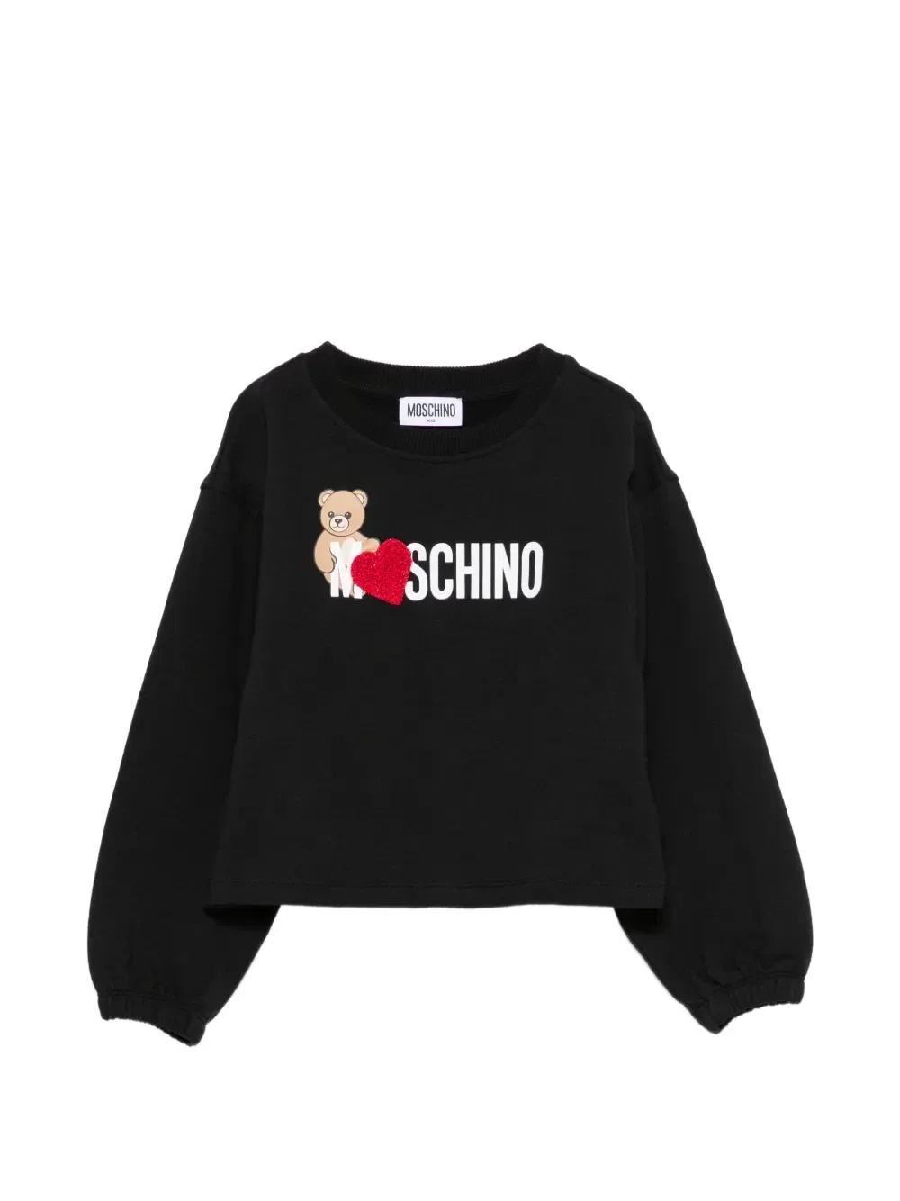Толстовка с принтом "Тедди" и нашивкой в виде сердца Moschino Kids, черный