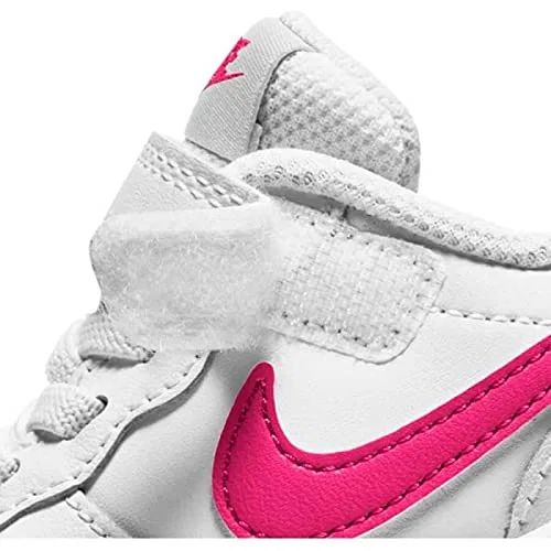 Детские кроссовки для мальчиков с кожаным верхом NIKE Court Borough Low 2, White Pink Purple — фото 3