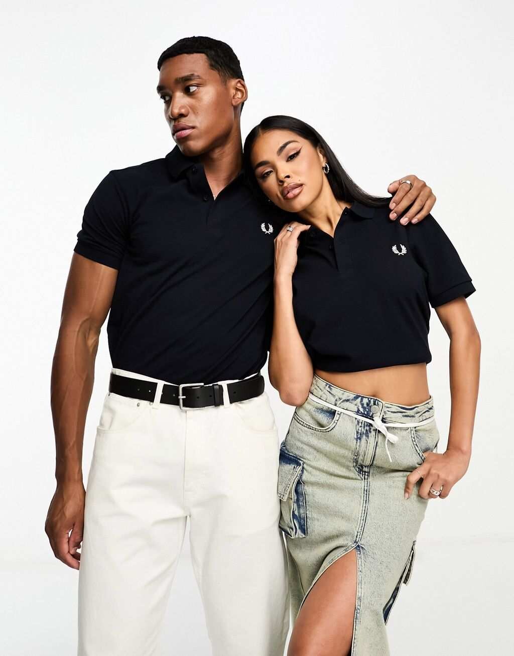 

Темно-синяя однотонная рубашка-поло унисекс Fred Perry