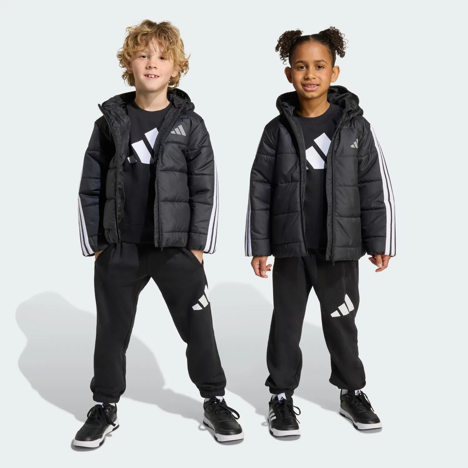 Детская куртка с принтом Essentials 3-Streifen Adidas, Schwarz Weiß