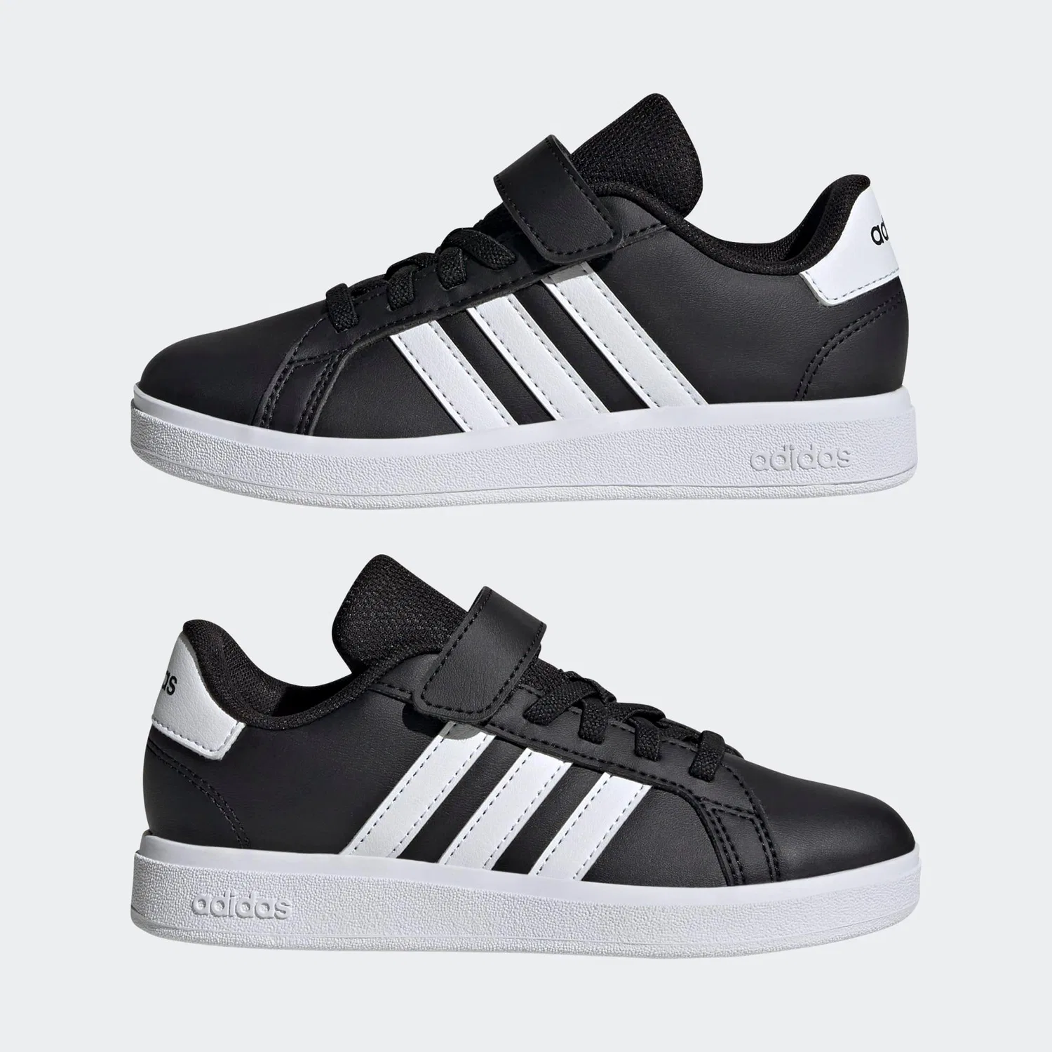 Детские кроссовки Grand Court Adidas, Schwarz Weiss — фото 2