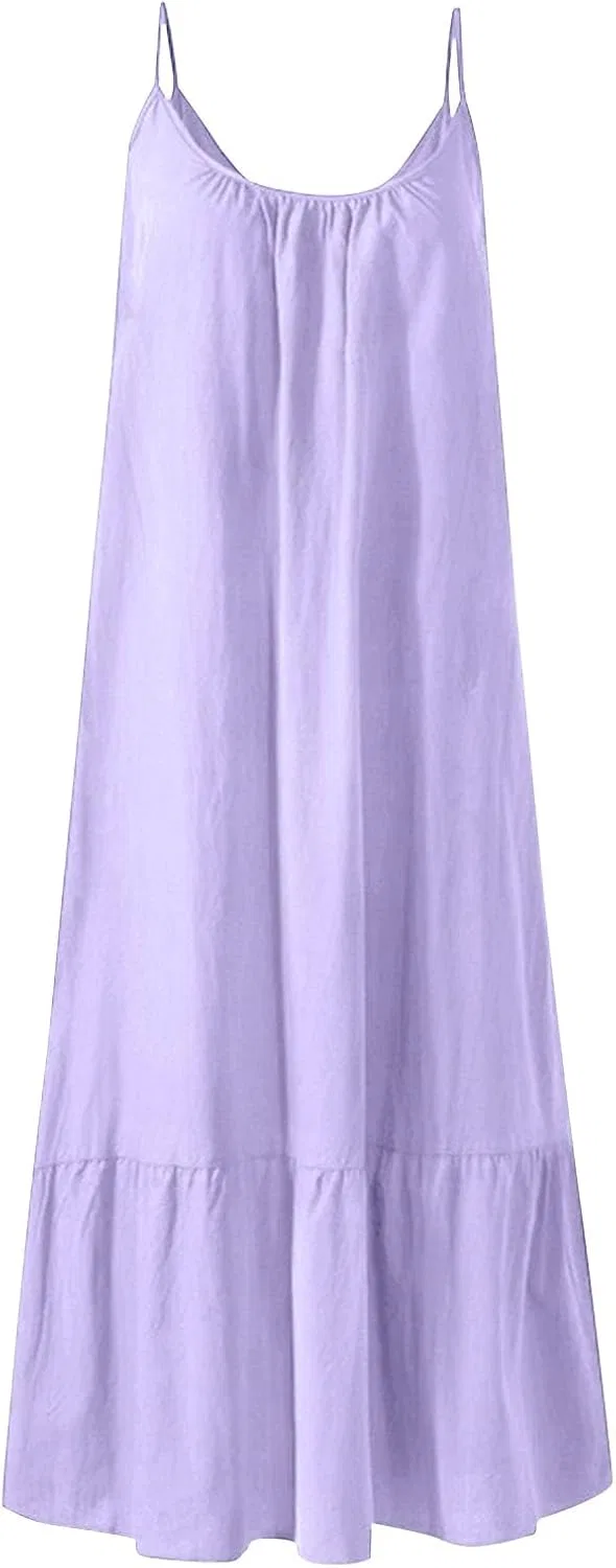 Женское летнее сарафанное платье на бретелях, Purple — фото 4