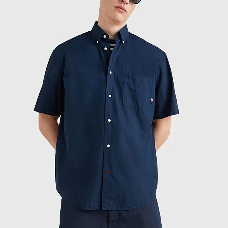Мужская рубашка с острым воротником Navy Blue Tommy Hilfiger — фото 4