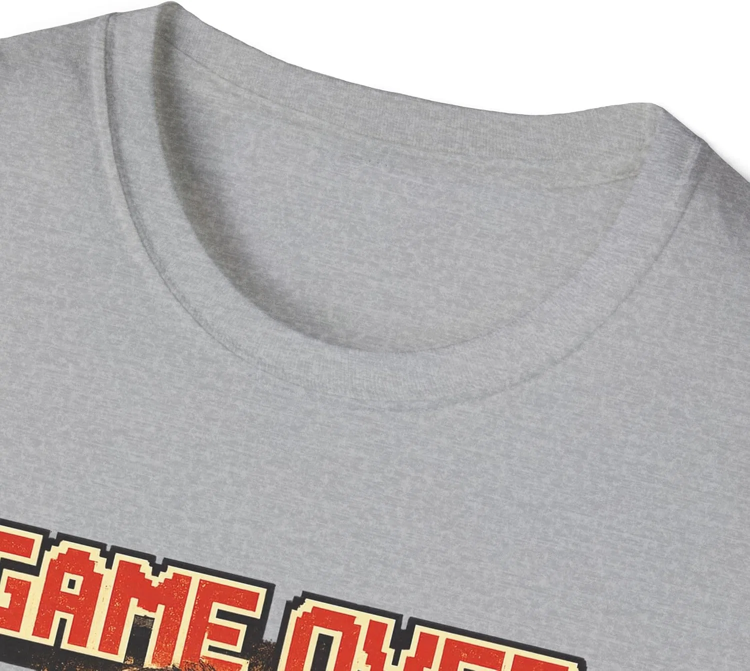 Женская футболка с принтом Game Over, серый меланж — фото 4
