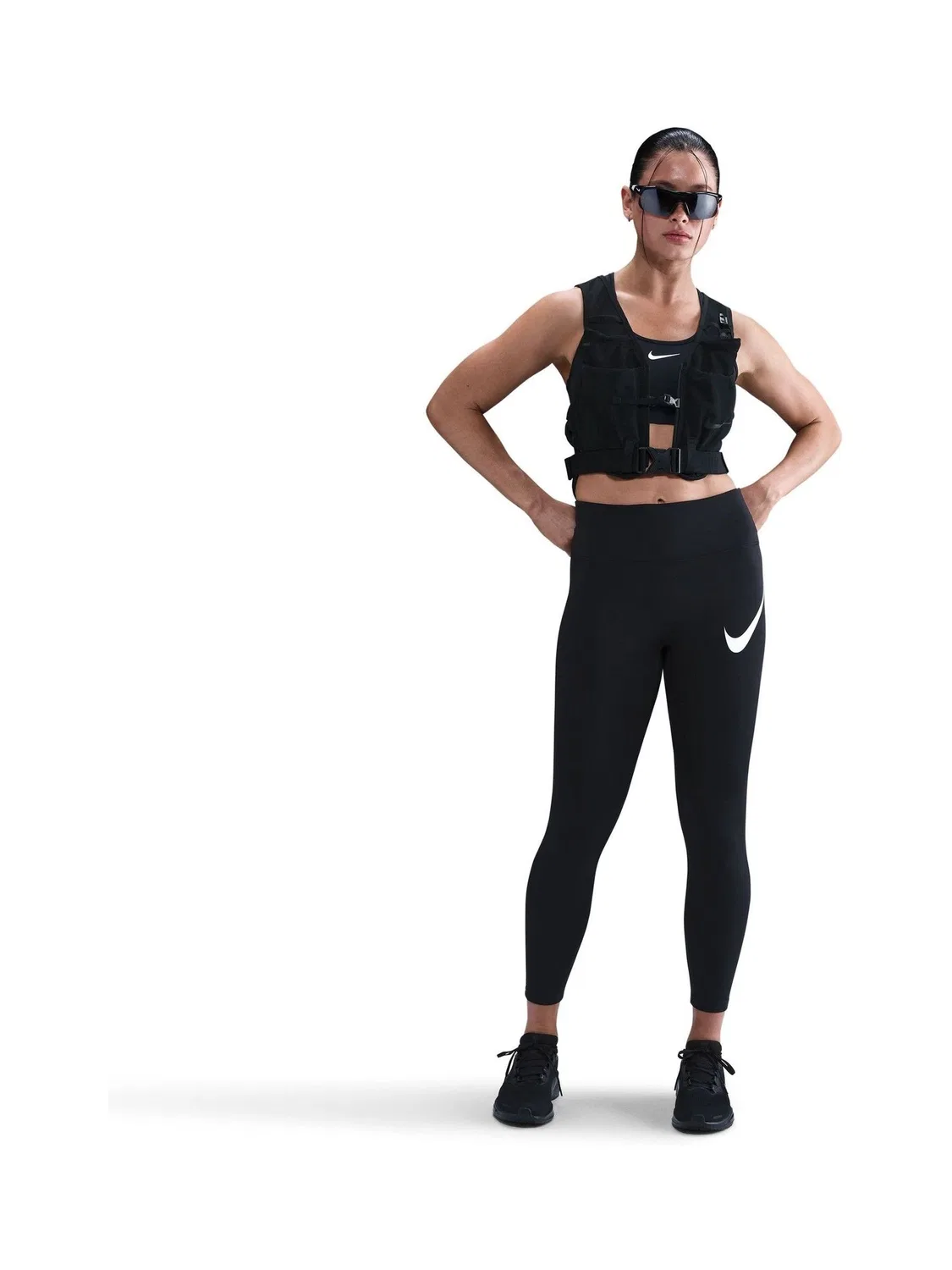 Леггинсы для бега Tempo Swoosh Nike, черные