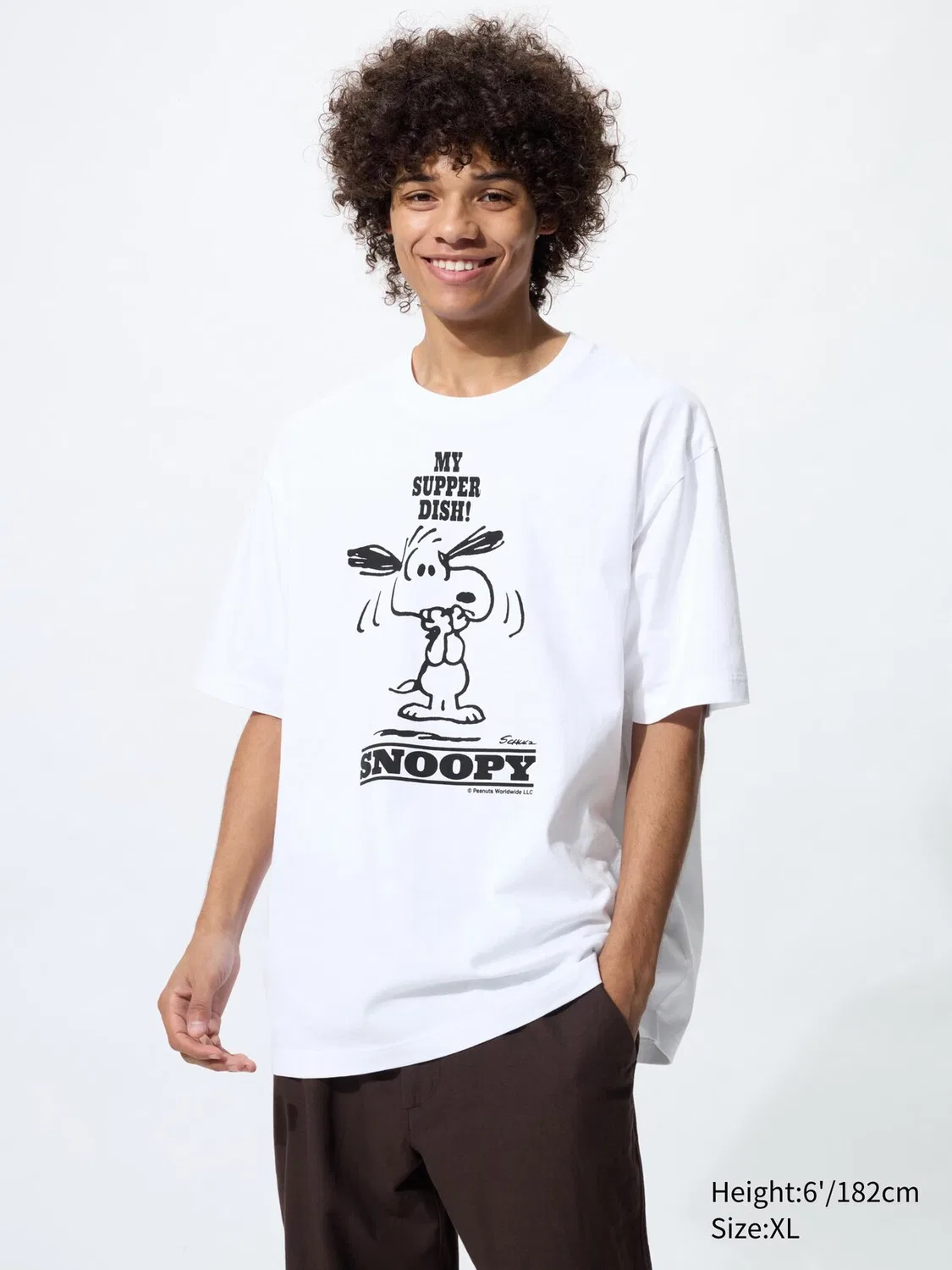 Футболка с коротким рукавом Uniqlo, Peanuts, с графическим принтом, белый — фото 2
