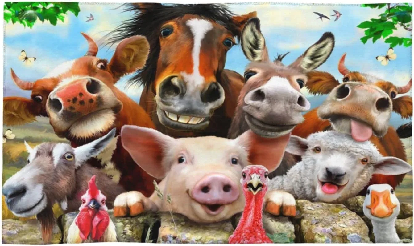 Полотенца Farm Animals из полиэстера и хлопка, Zimbro, 1 шт