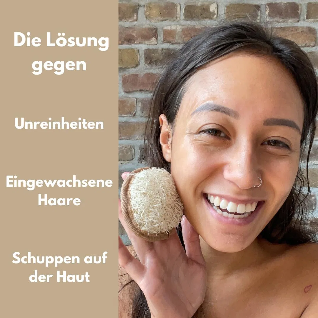 Скраб для лица из люфы 4 шт, Loofah crafts, 6x6x1 см — фото 2