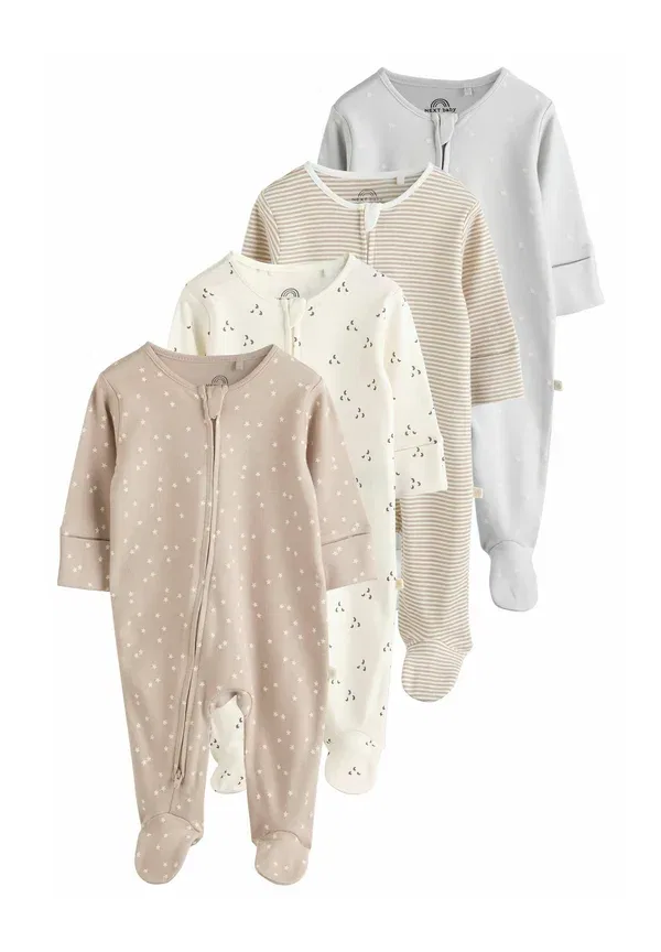 Комплект из 4 пижам с космическим принтом Regular fit-two way 4 pack - sleep suit Next Cream, кремовый