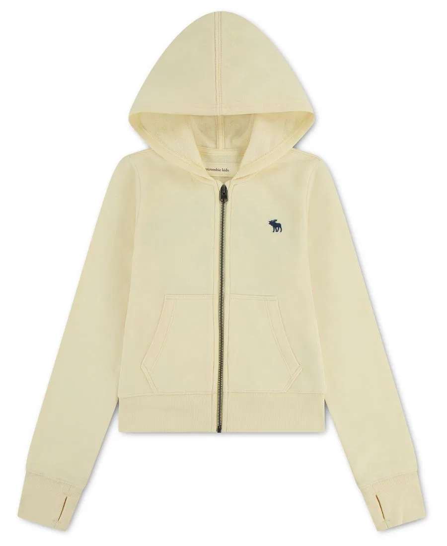 Детский худи на молнии с принтом сзади abercrombie kids, Pastel Yellow — фото 4