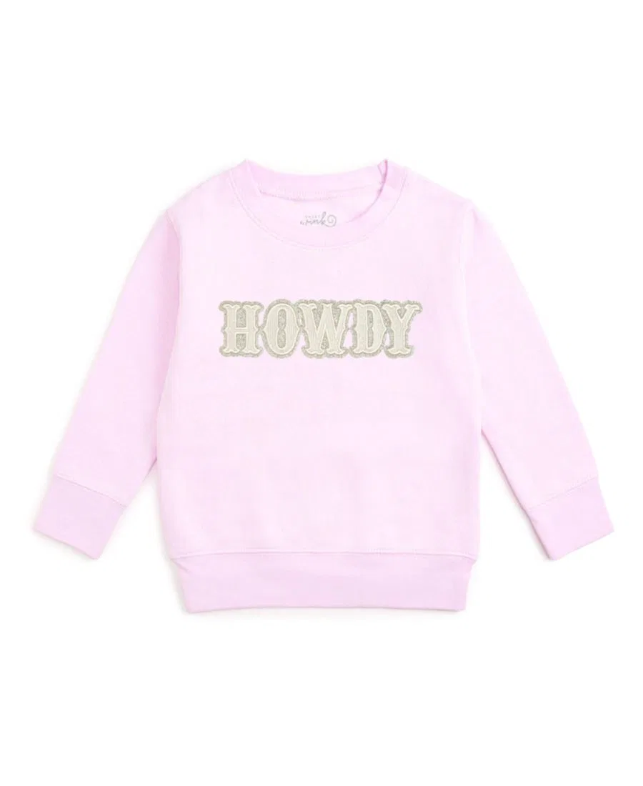 Свитшот с принтом Howdy Patch Western Sweet Wink, Ballet Pink