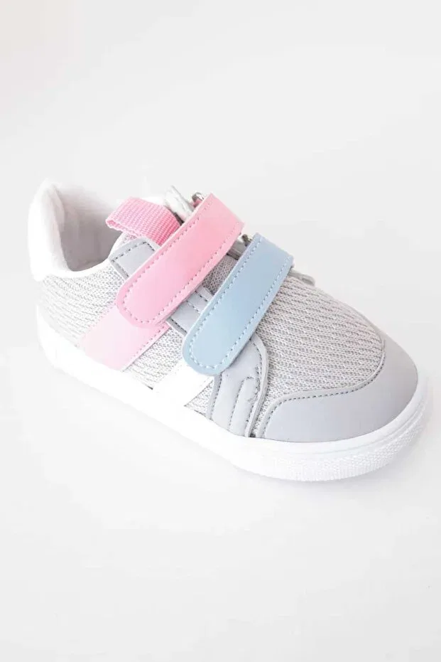 Детские спортивные кроссовки на липучке Macco Shoes, Gray Pink