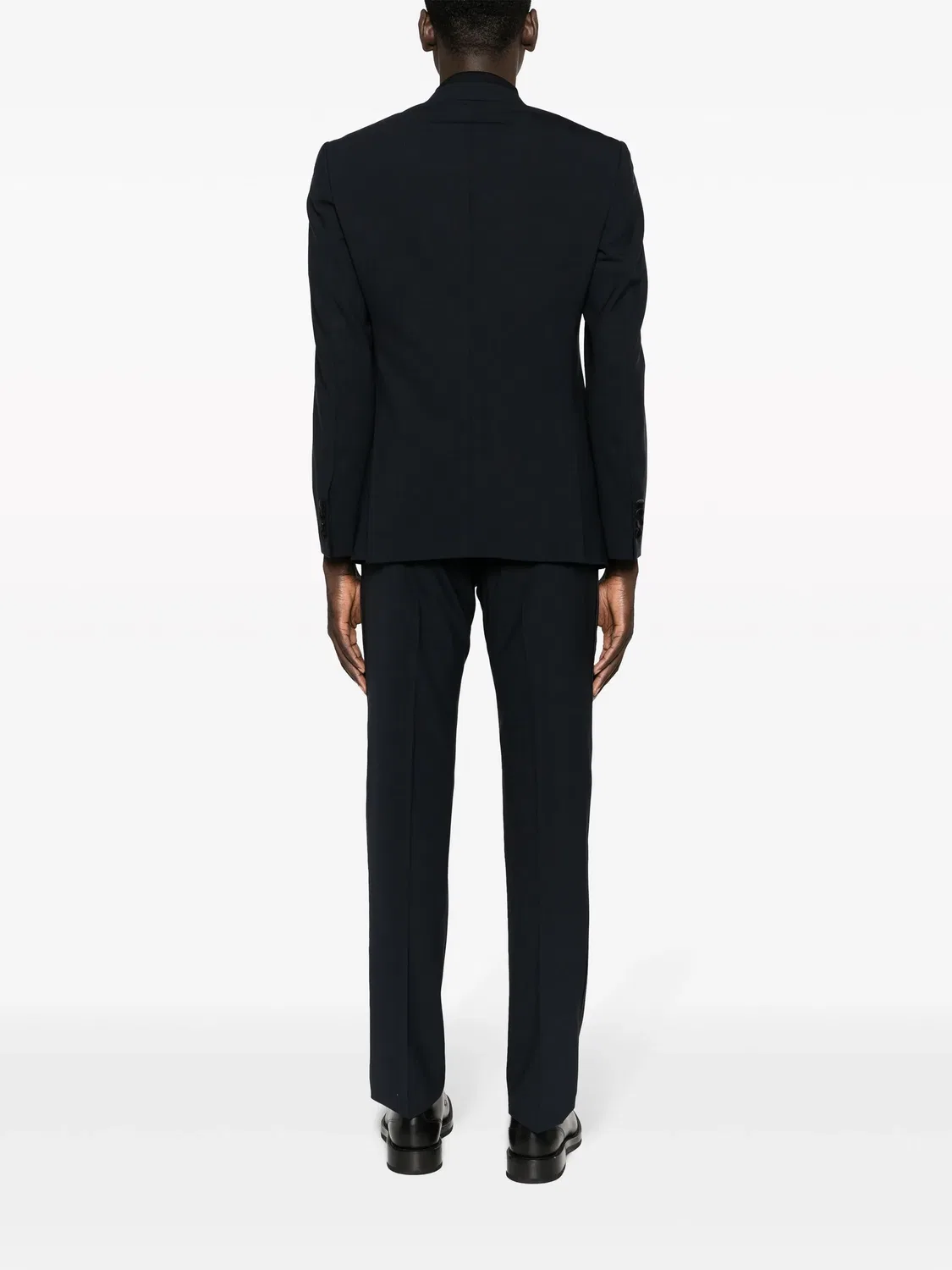 Костюм с пиком из шершащей смесью Emporio Armani, темно-синий — фото 2