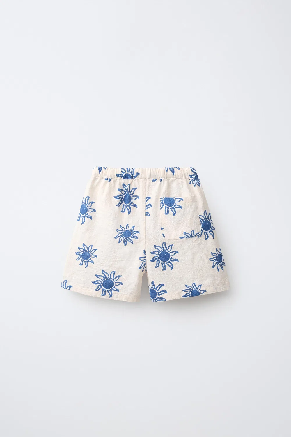 Шорты-бермуды с принтом солнца ZARA, Ecru/Blue — фото 2