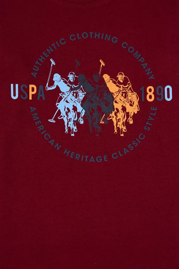 Детская толстовка для мальчиков с круглым вырезом U.S. Polo Assn., Burgundy — фото 3