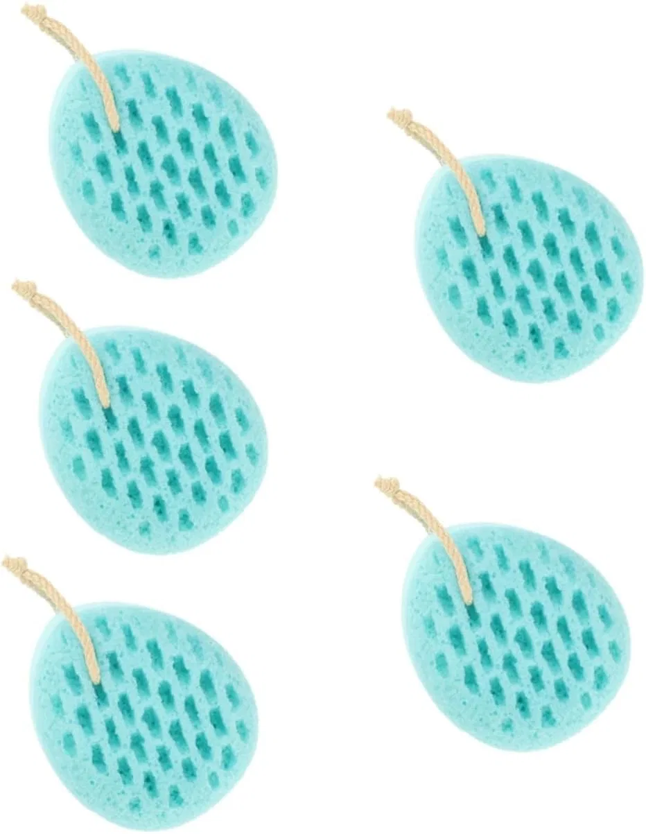 Мочалка для душа Dacron Bath Ball, Minkissy, 5 шт, 14x12x6 см, Blue