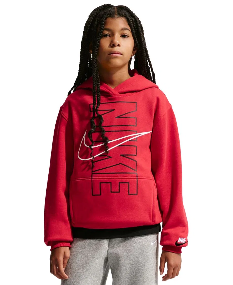 Худи из флиса с длинным рукавом Club Fleece Nike, Gym Red
