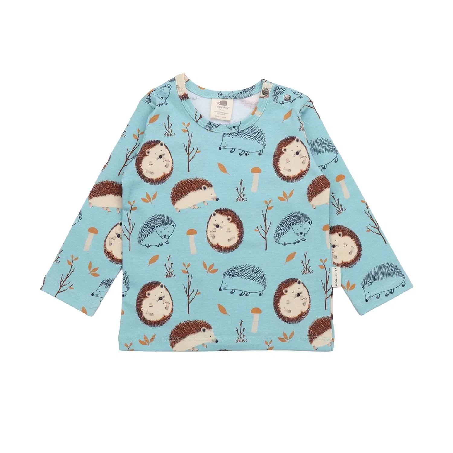 Лонгслив с принтом Tiny Hedgehogs Walkiddy, разноцветный
