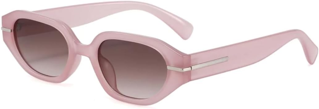 

Солнцезащитные очки в толстой оправе для женщин, красочные, в стиле ретро, ​​многоугольные, для активного отдыха и спорта, для мужчин, для вождения, с широкими дужками, защита от УФ-излучения UV400 VFDHN, Pink