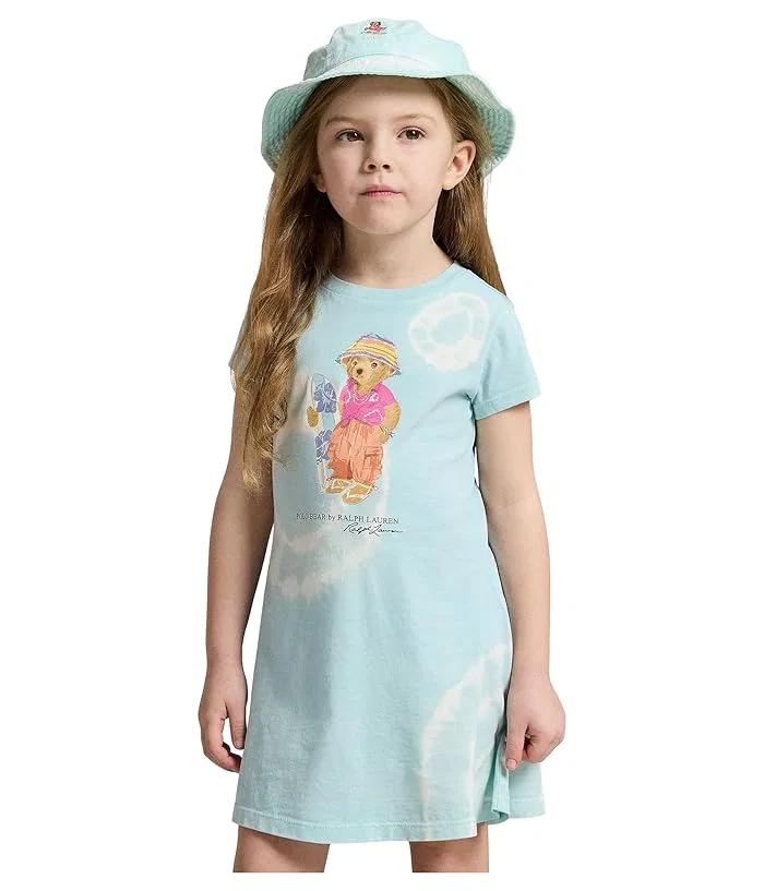 Платье с принтом Polo Bear Tie-Dye Polo Ralph Lauren Kids, Dalia Pink Tie-Dye — фото 4