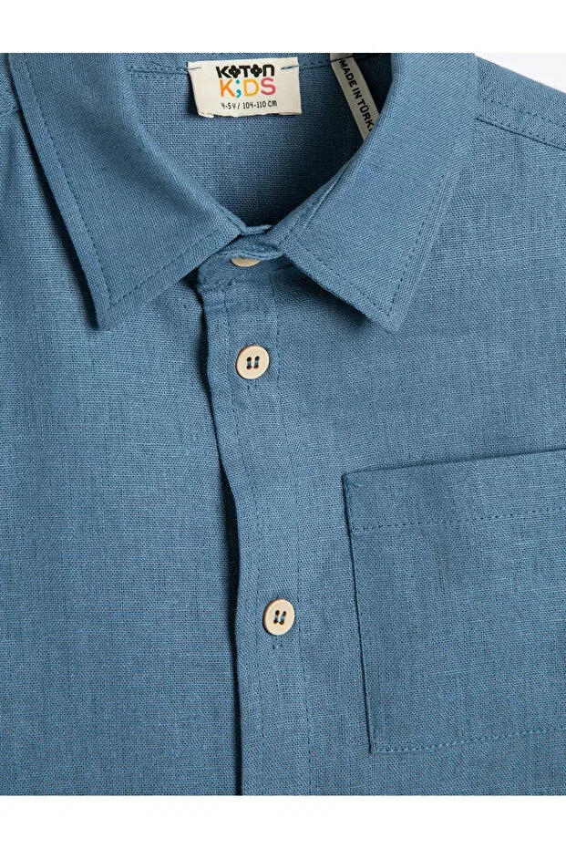 Детская для мальчиков рубашка с коротким рукавом Koton, Navy Blue — фото 3
