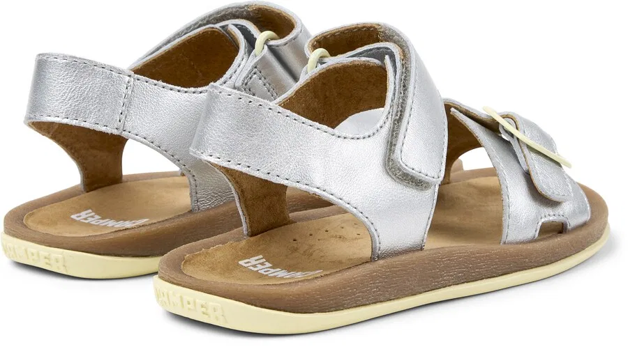 Сандалии CAMPER 'Bicho Kids' серебристого цвета — фото 4