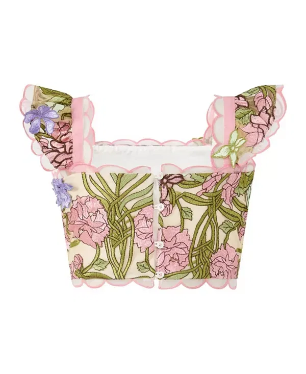 Детский топ для девочек с вышивкой Bonnie Sleeve Marlo Kids, Floral — фото 2