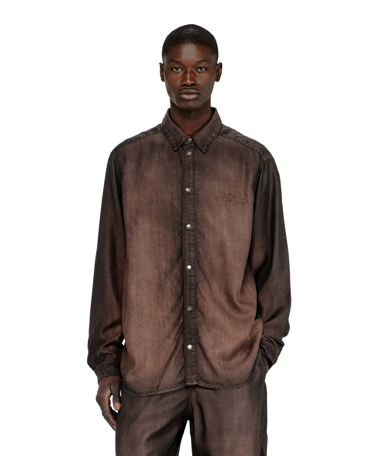 Мужская джинсовая рубашка с длинным рукавомD-SIMPLY-S16 DIESEL, Brown