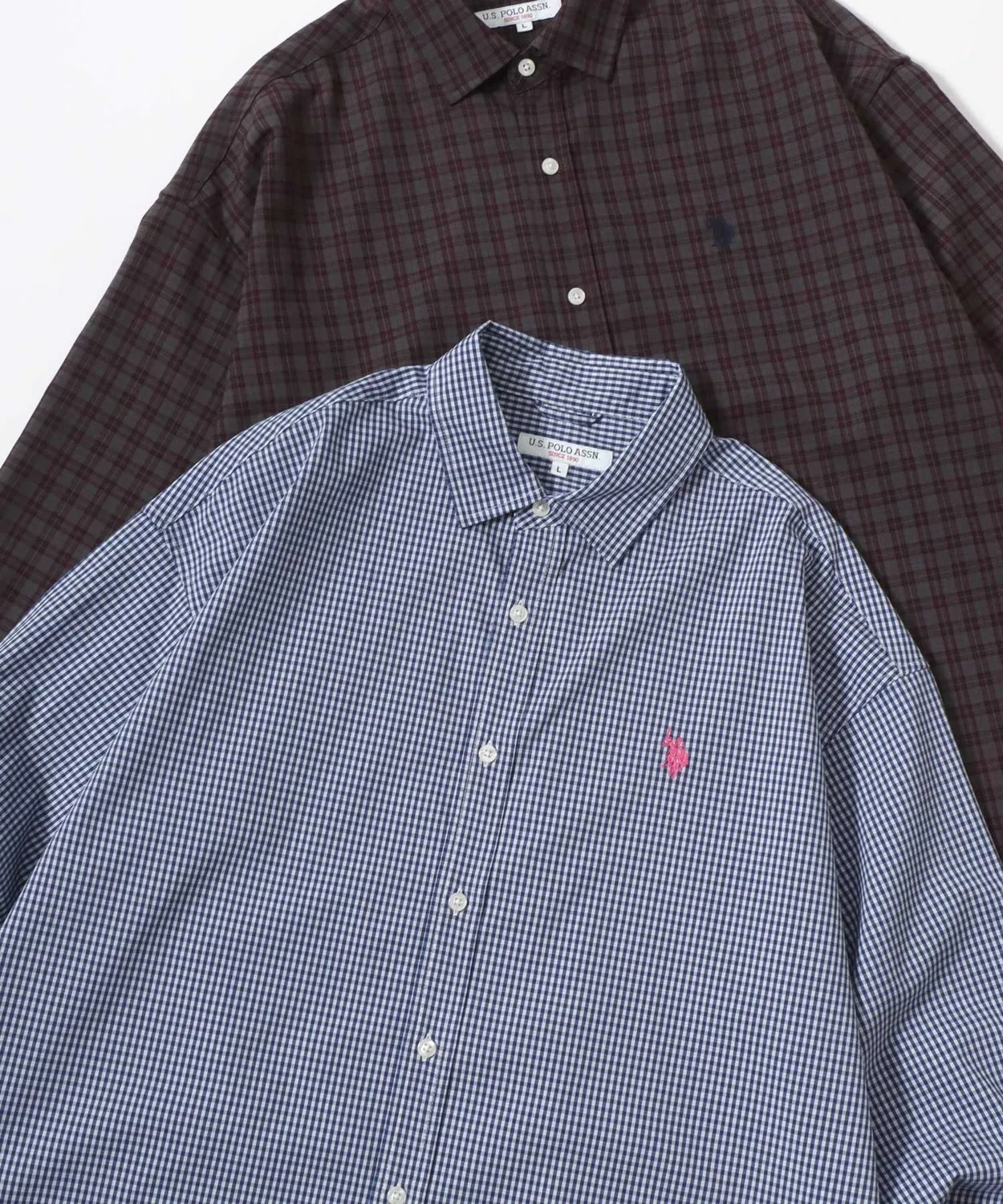Мужская рубашка с длинным рукавомв клетку U.S. POLO ASSN., Navy