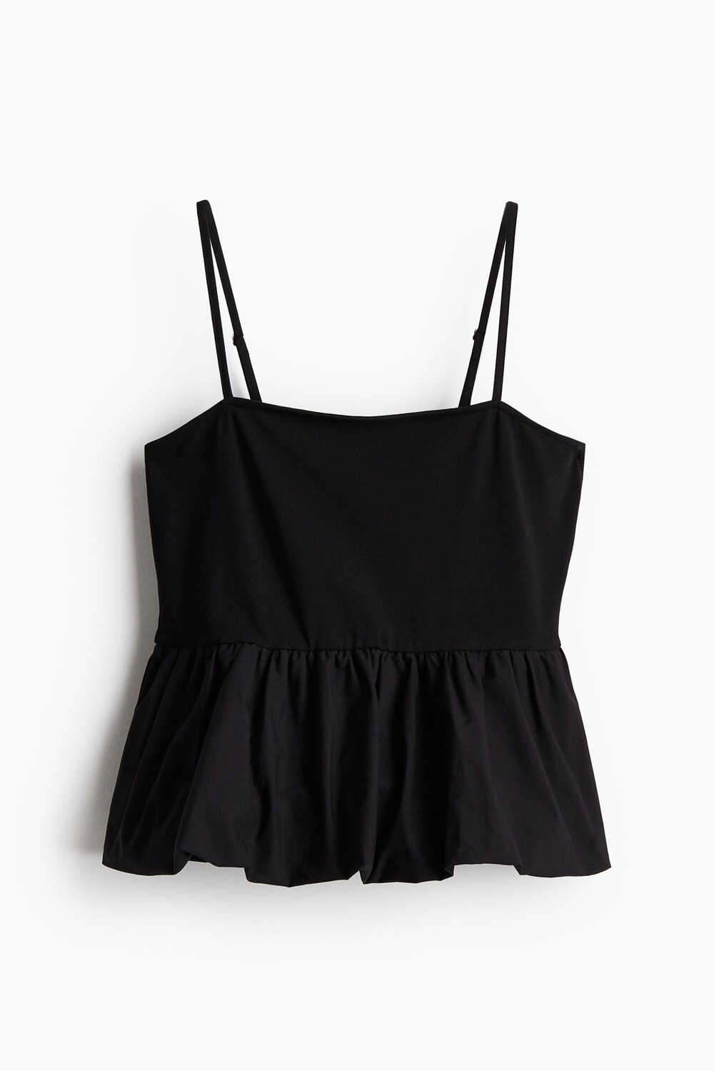 

Топ H&M Bubble-hem Peplum Camisole, черный
