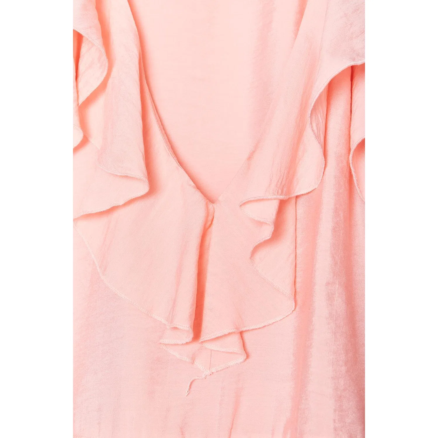 Женская рубашка с V-образным вырезом Light Pink ZARA — фото 4