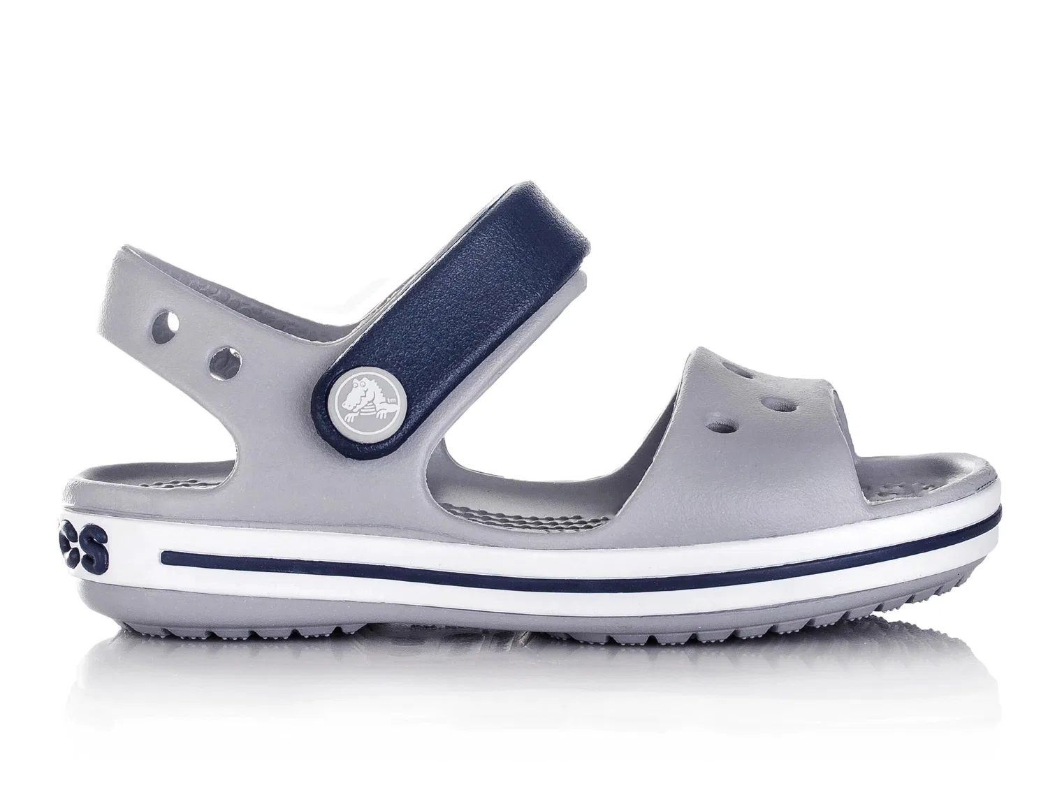 Детские сандалии с регулируемым ремешком Crosband Crocs, Hellgrau Dunkelblau Grau