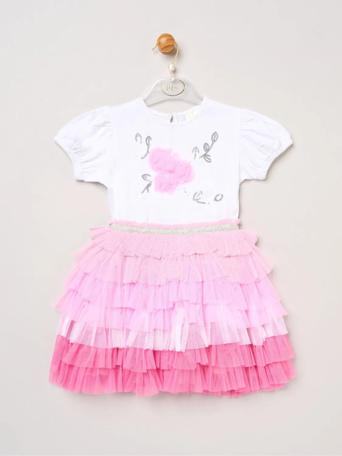 Платье с пайетками и вышивкой Miss Tutu Dress Light Pink