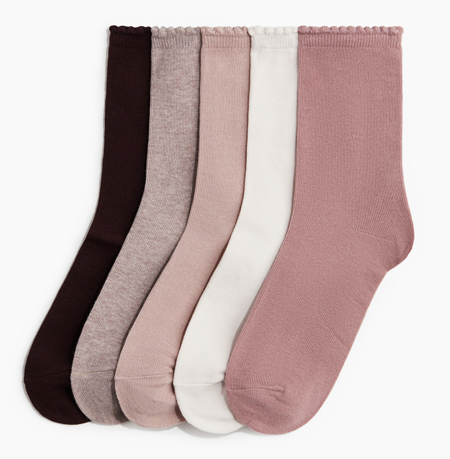 

Набор носков H&M, 5 пар, пыльно-розовый/бордовый