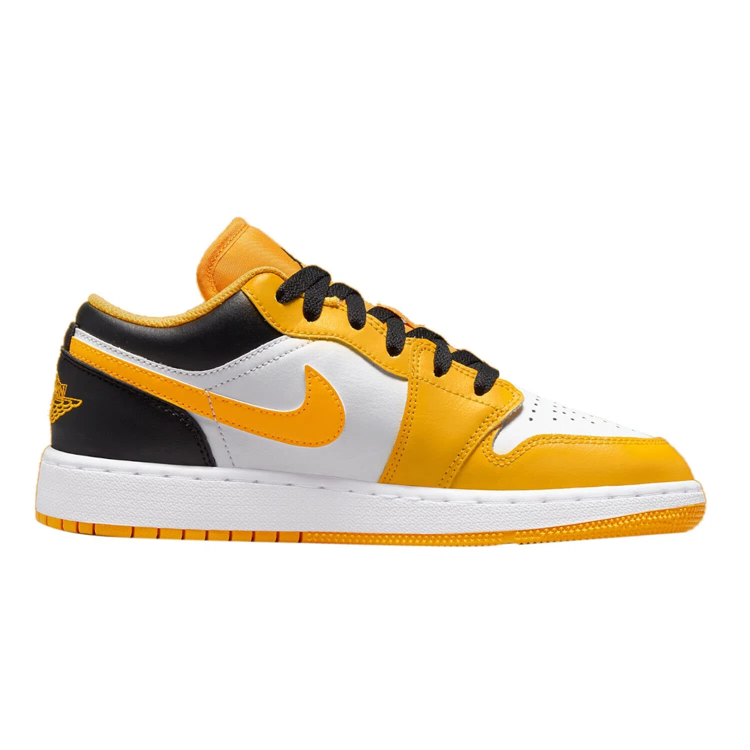 Детские баскетбольные кроссовки для мальчиков с принтом Air Jordan 1 Low (Gs) NIKE, Taxi Black White — фото 2