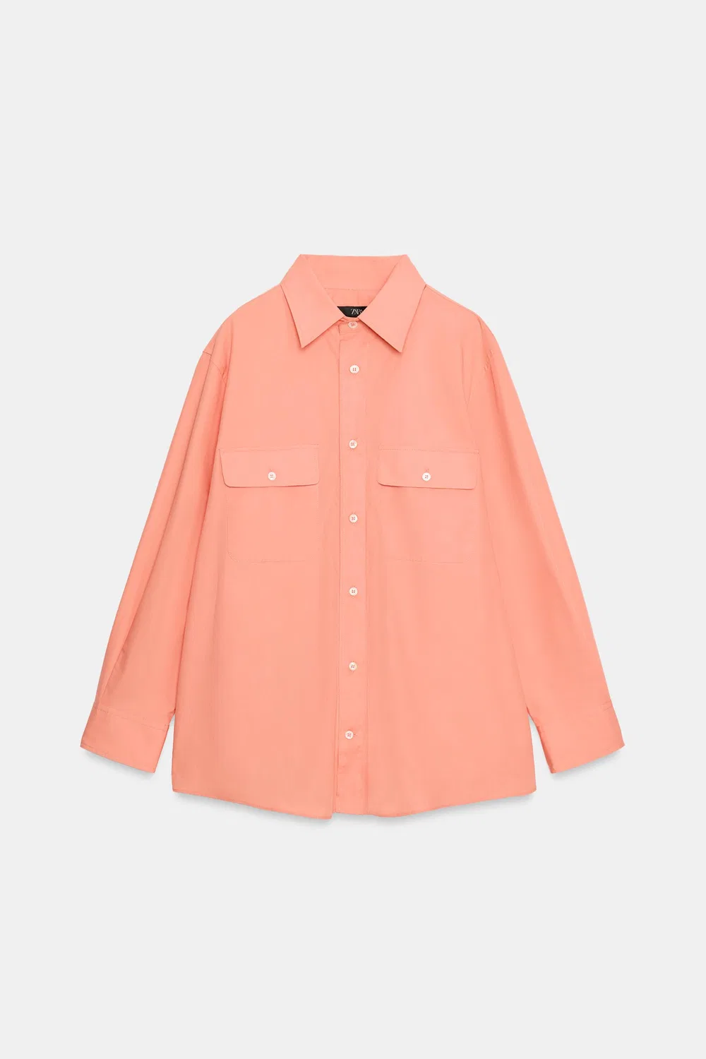 Рубашка из поплина с карманами из коллекции ZW. ZARA, Peach — фото 2