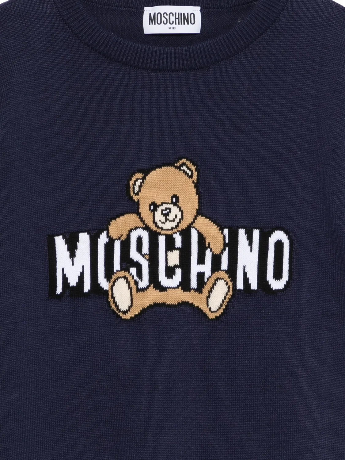 Свитер с круглым вырезом Teddy Moschino, синий — фото 3
