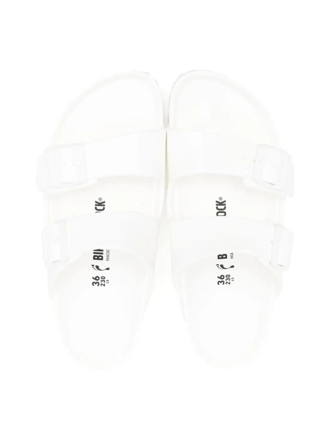 Сандалии с двойной пряжкой и открытым носком Birkenstock, белый — фото 2