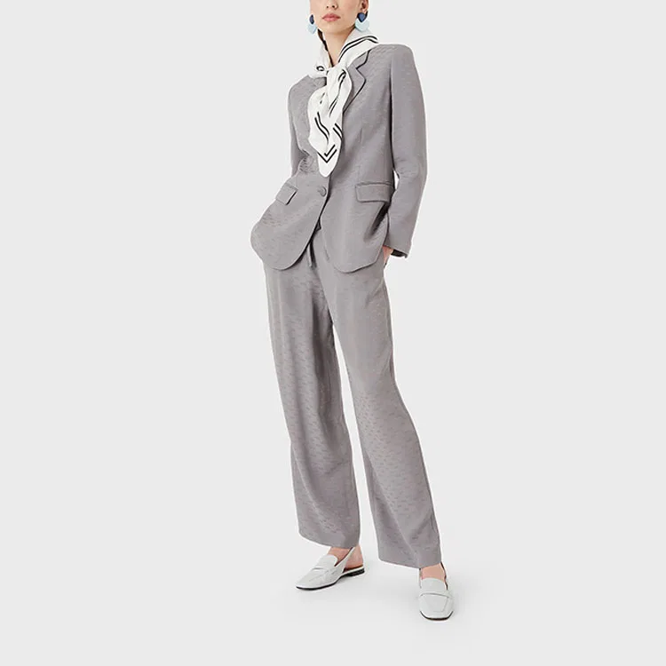 Женские повседневные брюки прямого кроя EMPORIO ARMANI, Gray — фото 3