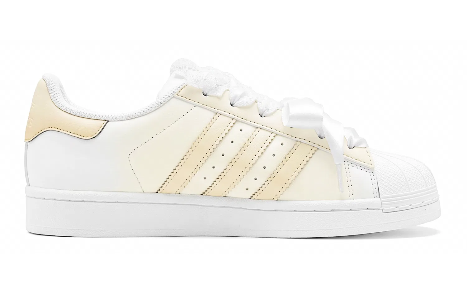 Детские кроссовки низкие с принтом сердец Superstar 2 Adidas Originals, Light Yellow — фото 4